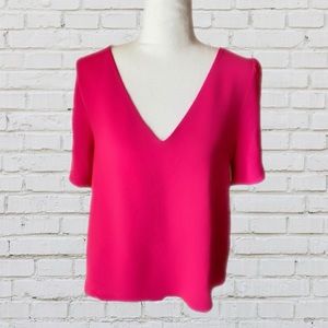 ⭐️3 for $15 EVERLY for Francesca’s Hot Pink cold shoulder Blouse size Medium NEW